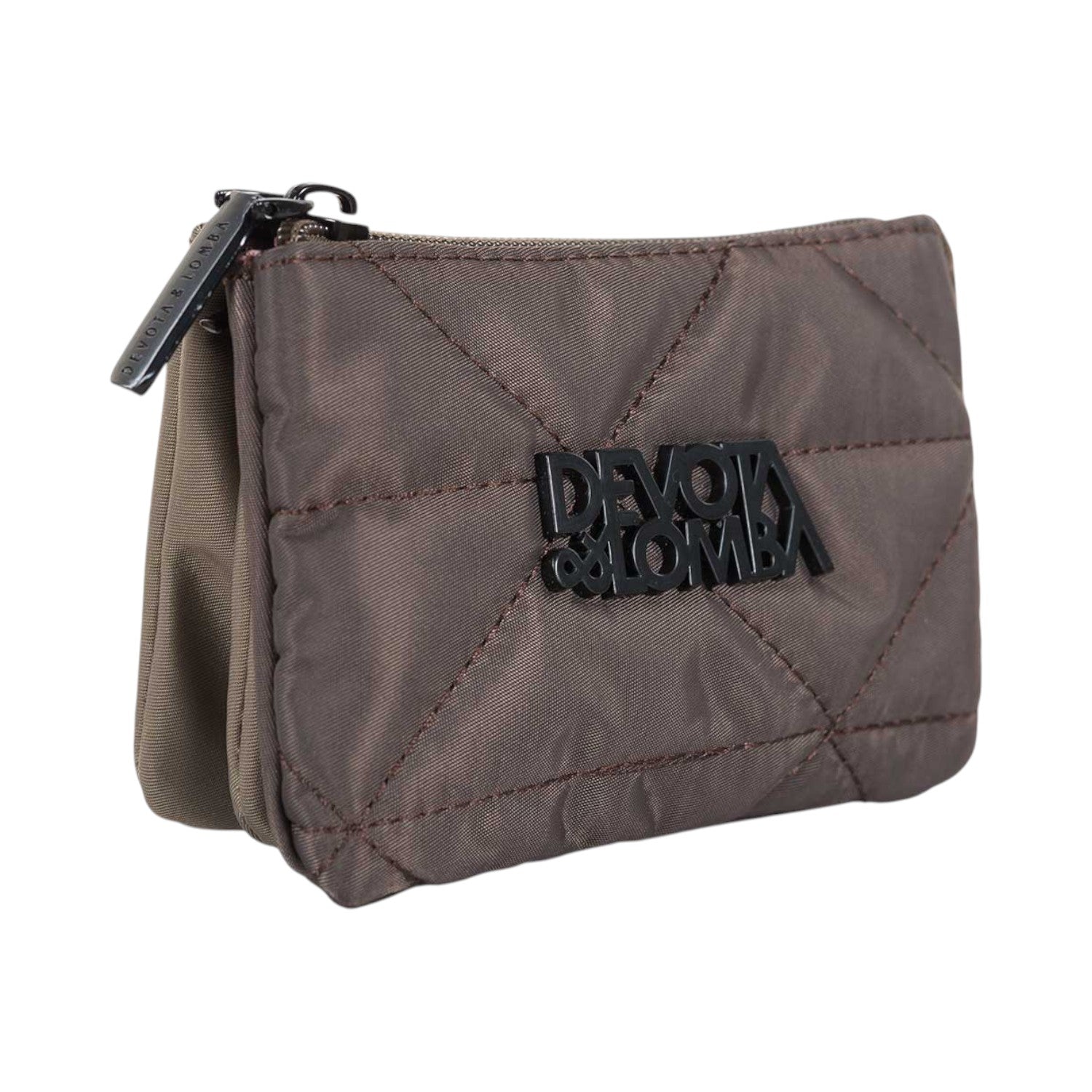Monedero triple Devota & Lomba Frame Taupe - KimondoShop