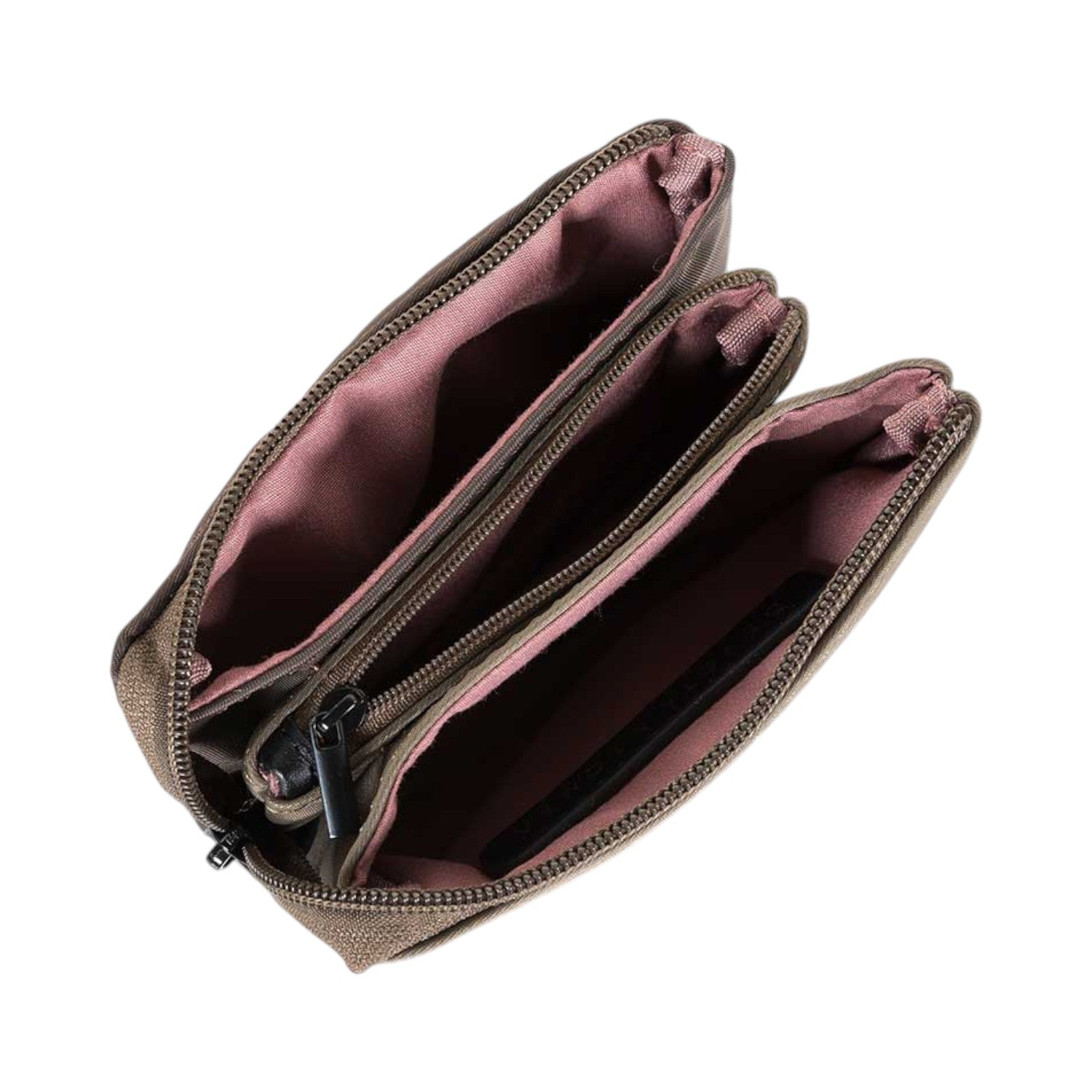 Monedero triple Devota & Lomba Frame Taupe - KimondoShop