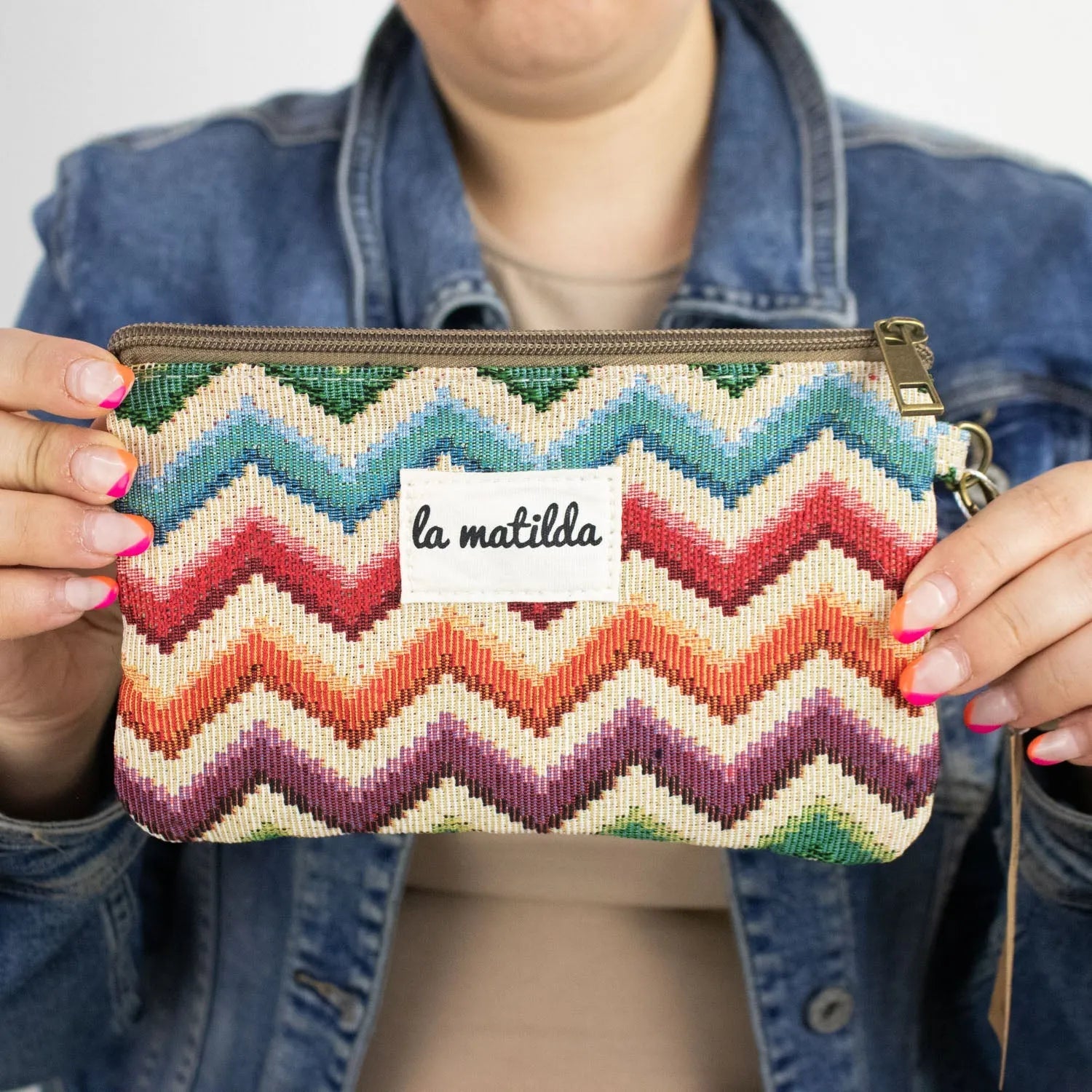 Neceser pequeño La Matilda Print Zig Zag - KimondoShop