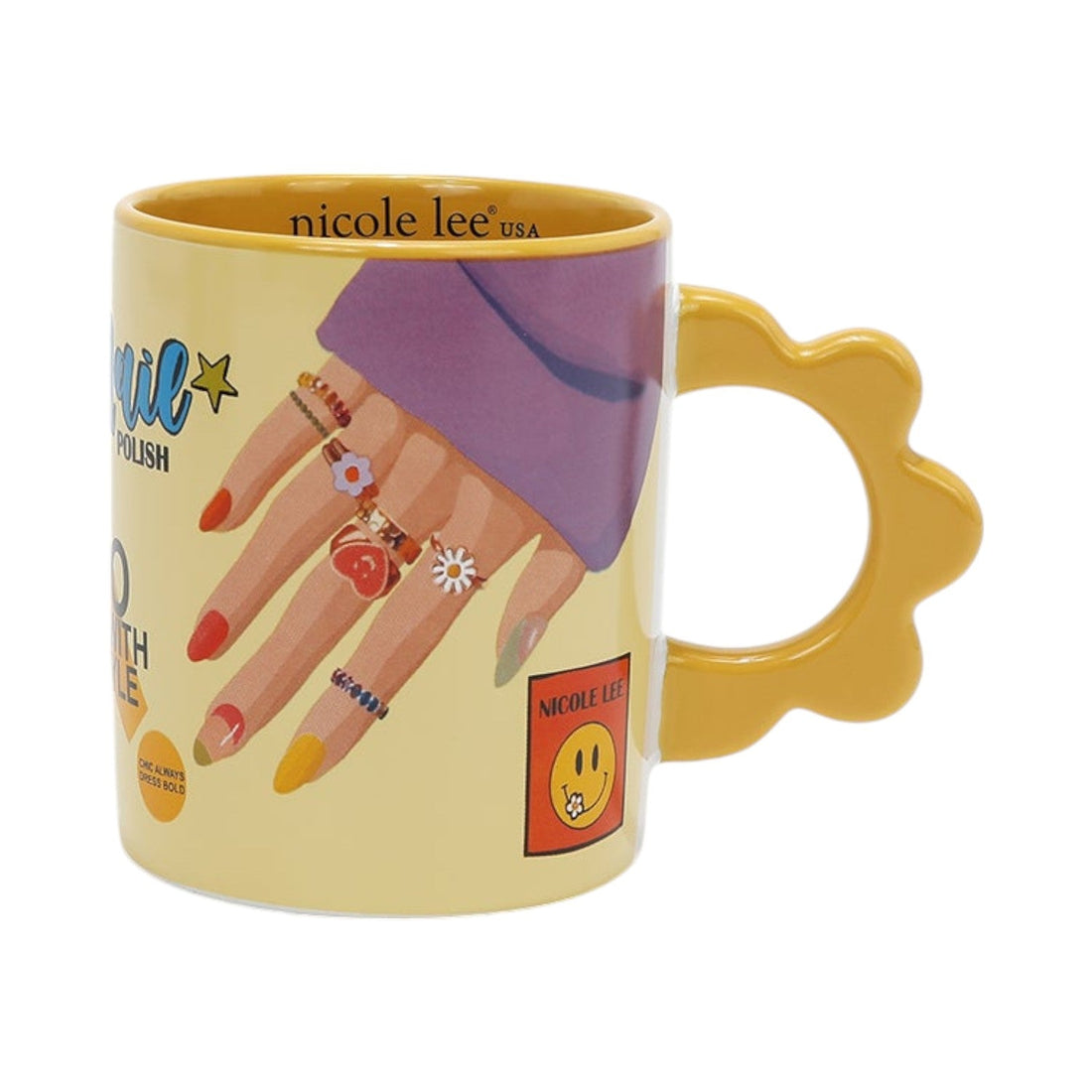 Taza cerámica asa flor Nicole Lee Nail Polish - KimondoShop